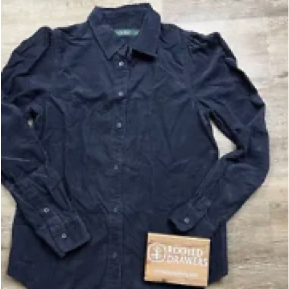 Ralph Lauren black corduroy shirt jacket.